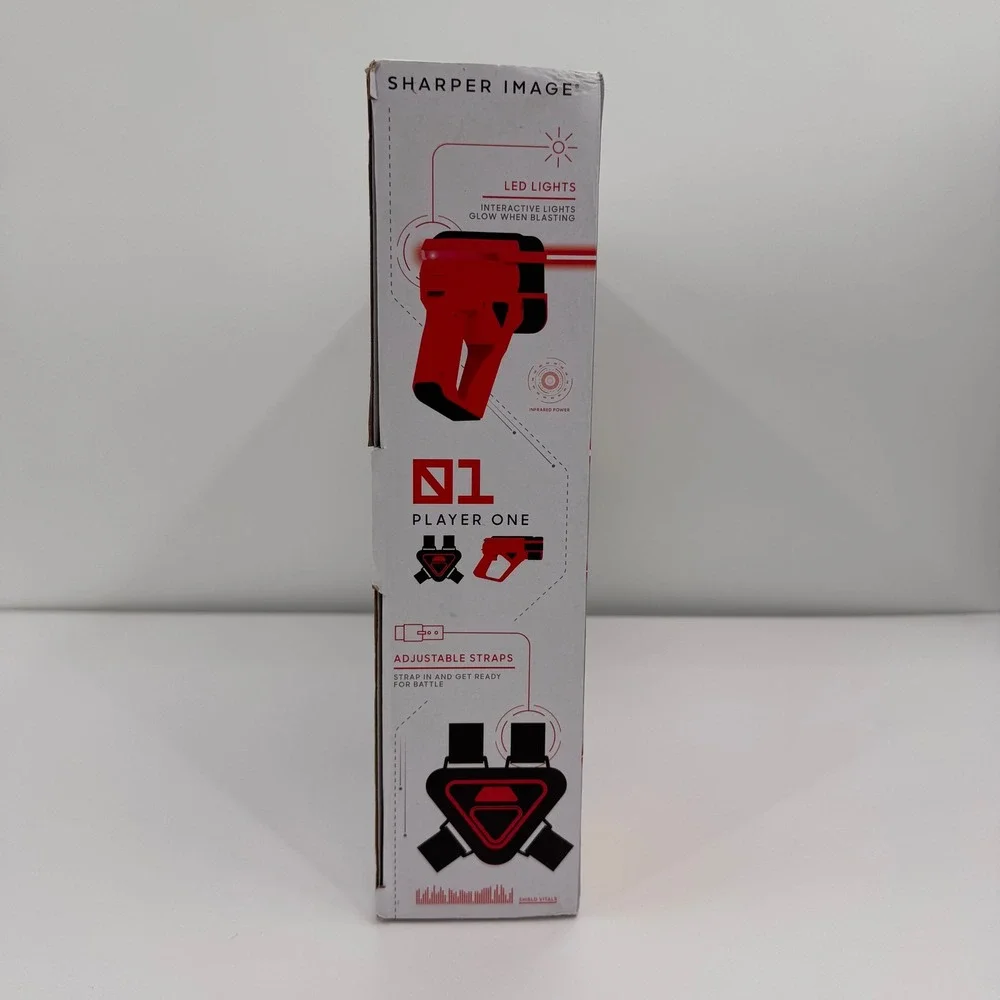 Sharper Image NEW Laser‎ Tag Set Two Player Blasters and Chest Guards Red Blue
